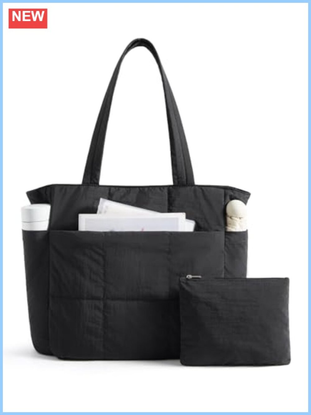 Quilted Tote Bag for Women Top Handle 15.6" Laptop Work Handbag